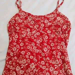 No Boundaries Red and White Floral Camisole
